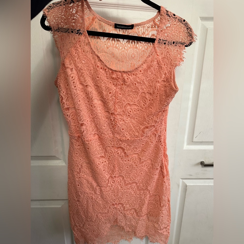 Pink body con dress